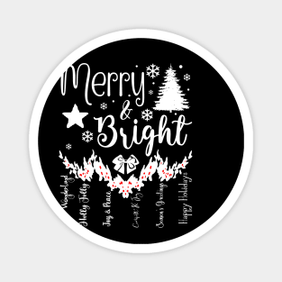 Merry & Bright Garland in Light Font Magnet